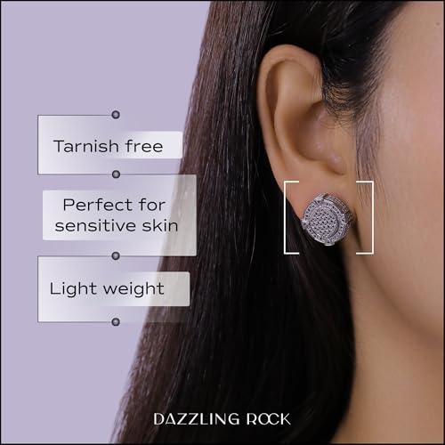 Dazzlingrock Collection 0.25 Carat (ctw) Round Black Diamond 13.50mm Cluster Studs, Unisex Design Ladies, Mens Real Diamond Earrings2