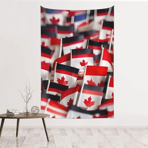 Tenture murale premium drapeaux canadiens en velours douceur de pêche