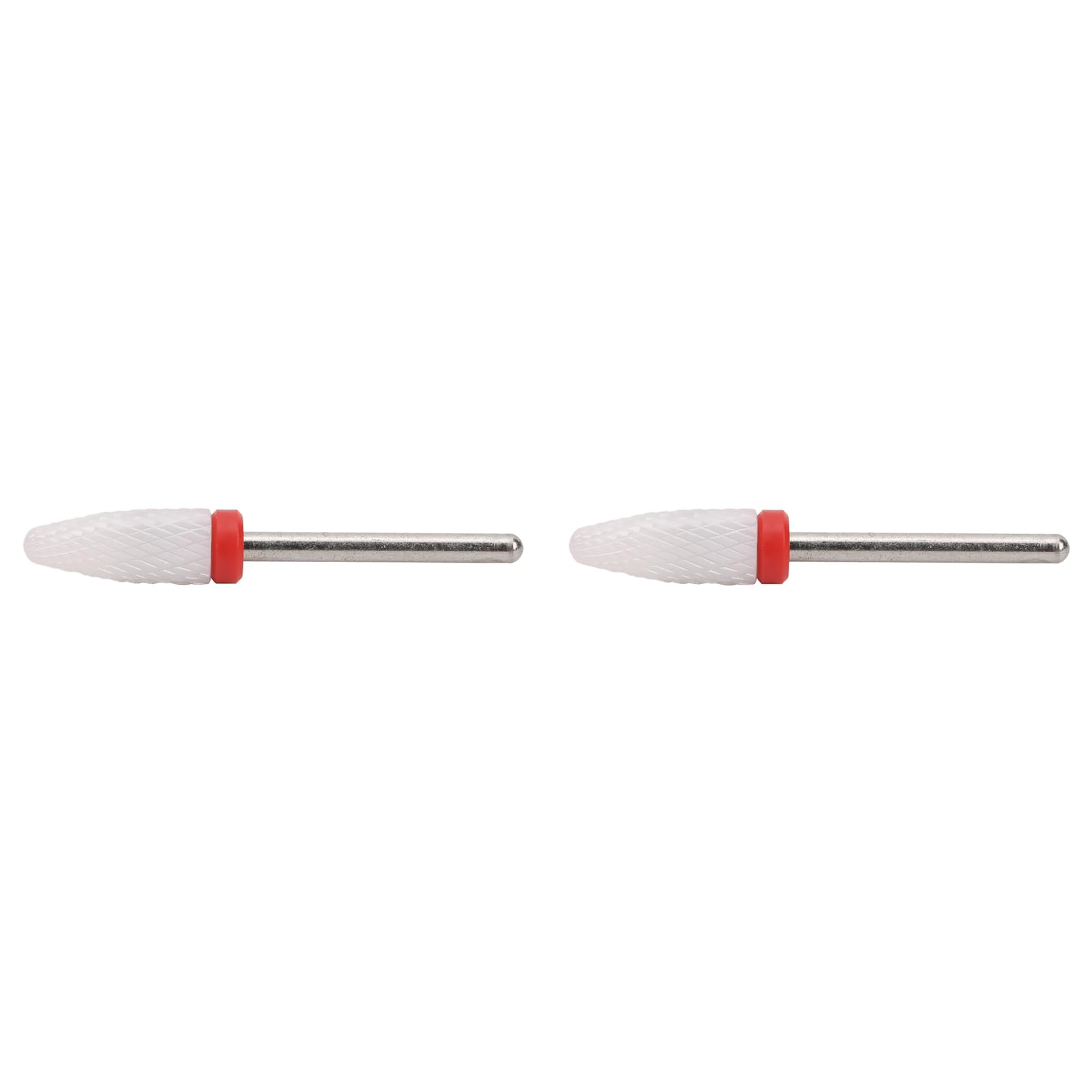 2PCS Ceramic Nail Drill Bit Corn Head Shape Manicure Drill Bits Grinding Head for Manicure Pedicure Cuticle Gel Nail Polishing