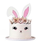 2 Pack Rabbit Cake Topper Easter Cake Topper Bunny Cake Topper Easter Party Cake Topper Decorations (Style 3)