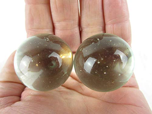 Big Game Toys Set of 2 ICE Clear 35mm Boulder Soap Bubble Large Shooter Solid Glass Marbles