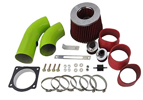 High Performance Parts Green Pipe Cold Air Intake Kit & Red Filter Combo Compatible for Ford 97-00 Explorer/Ranger V6 4.0L SOHC