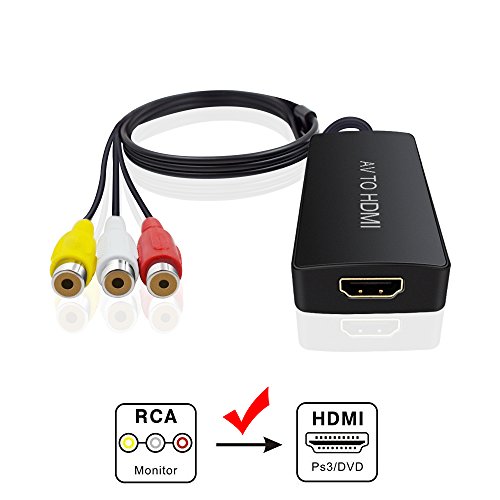 AV to HDMI Adapter, RCA to HDMI Adapter Converter Dingsun 3RCA CVBS AV