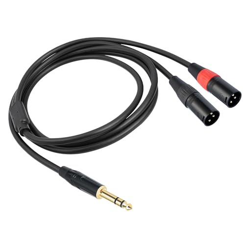 Câble TRS 6,35 mm vers double XLR avec répartition en Y de 1 m pour mixeur