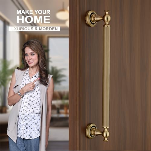 Image of LAPO 14 Inch Main Door Pull Handle | Antique Finish Stainless Steel | 12 Inch Hole to Hole | Stylish & Durable Door Handle for Wooden, Glass & Metal Doors | Pack of 1 | 3-Year Warranty