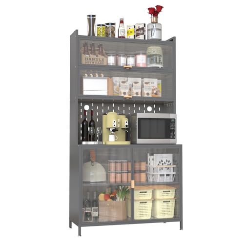 73'' Tall Kitchen Pantry Cabinet, 6 Level Flip Door with