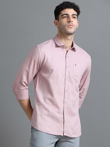 Image of COOL COLORS Men's Solid Slim Fit Casual Shirt | Breathable Soft Fabric | Spread Collar | Stylish Modern Comfort | Office, Party, Weekend Essential