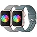 Produktbild CeMiKa Sport Armband Kompatibel mit Apple Watch Armband 38mm 40mm 42mm 44mm, Ersatzarmband aus Silikonband Kompatibel mit Apple Watch SE/iWatch Series 6 5 4 3 2 1, 38mm/40mm-M/L Grau/Kieferngrün