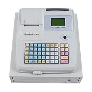 Gdrasuya10 8 Digital LED Electronic Cash Register POS System Commercial Cash Register with Cash Drawer and Flat Keyboard for Small Businesses/Retail/Restaurant(Printing Speed: 60mm/s max)