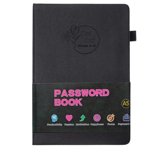 PU Leather Password Address Book with Elastic Band for Secure Organization Secure Closure