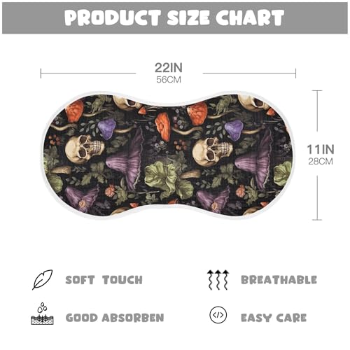 xigua Skeleton Mushrooms Baby Burp Cloths for Newborn Boys and Girls 2 Pack, Soft & Absorbent Cotton Baby Burp Cloth, Baby Washcloths, Newborn Towel, Burp Rags4
