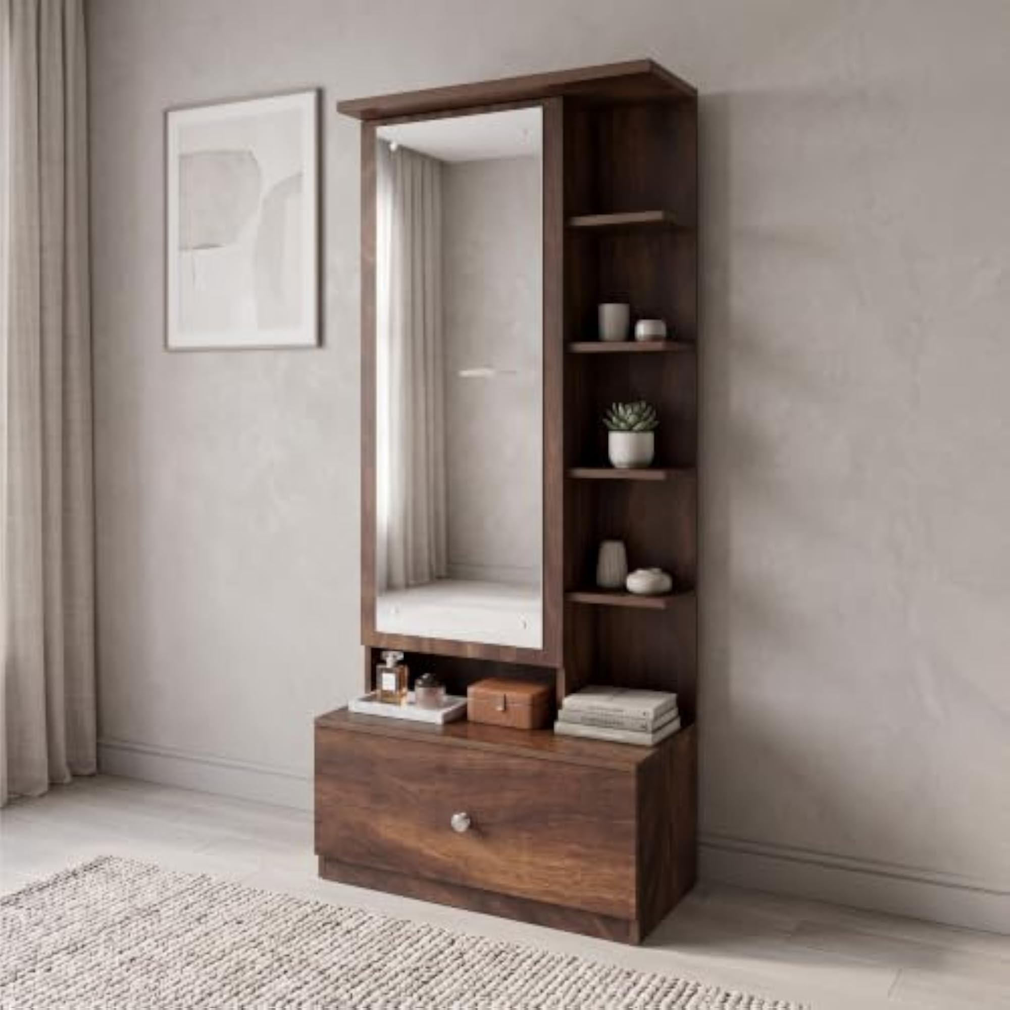 Furniture Rainforest Brown Dressing Table with Mirror