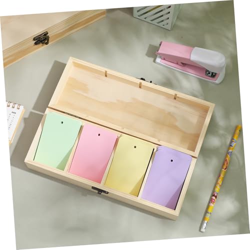 Boîte en bois massif de rangement petit modele pour tri de cartes - 5