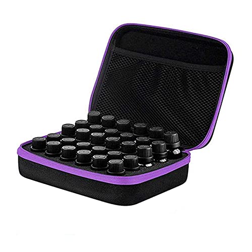 Boîte de transport voyage pour huiles essentielles 10ml et 15ml noire et violette