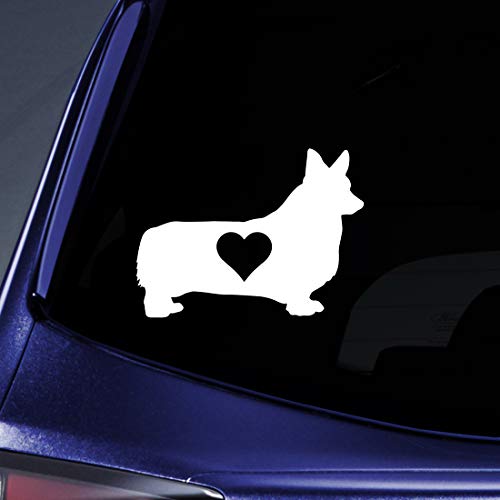 Bargain Max Decals Corgi Love Silhouette Sticker Decal Notebook Car Laptop 5.5