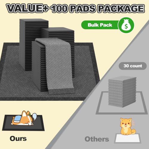 Image of Charcoal XL Dog Pee Pads 34 inchx28 inch 100 Count Puppy Training Pads