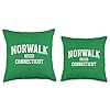 Norwalk Connecticut Merchandise Norwalk CT Connecticut Established 1651 203 06850 Throw Pillow, 16x16, Multicolor #2