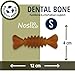 Nosli Natural Toys Dental Bone • Gummi Kauknochen für Hunde • Aus Naturkautschuk ohne Farbstoffe • Spielzeug Knochen Hund • Hundespielzeug Knochen mit Noppen • Hundeknochen Naturgummi (S)
