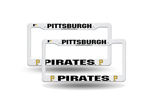 Pittsburgh Pirates Baseball Raised Letter White Plastic License Plate Frame - Set of 2 Frames