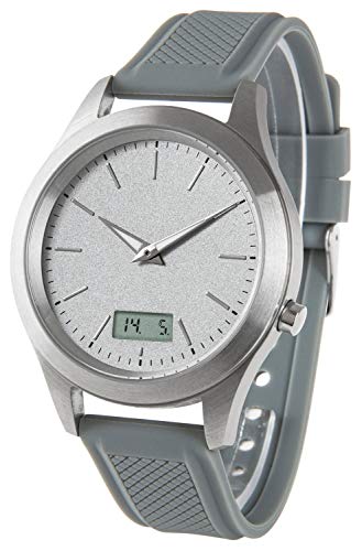 Preisvergleich Produktbild Funk-Armbanduhr, Metall, mit Datums- und Sekundenanzeige