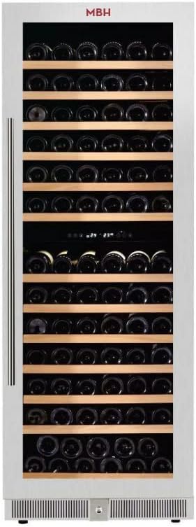 MBH - Cava de vino profesional 143 botellas para hostelería. Vinoteca industrial con 2 zonas de temperatura para bar y restaurante.