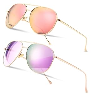 SUNGAIT Women’s Lightweight Oversized Aviator Sunglasses – Mirrored Polarized Lens