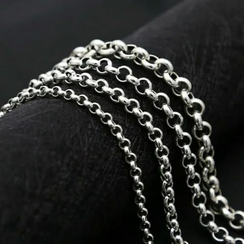 Collier 925 maille fine pour femmes et hommes de 16 à 30 pouces