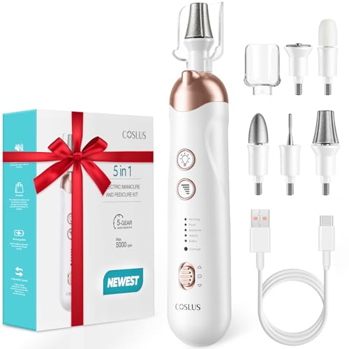 COSLUS Professional Manicure Pedicure Grinder Kit: 5 in 1...