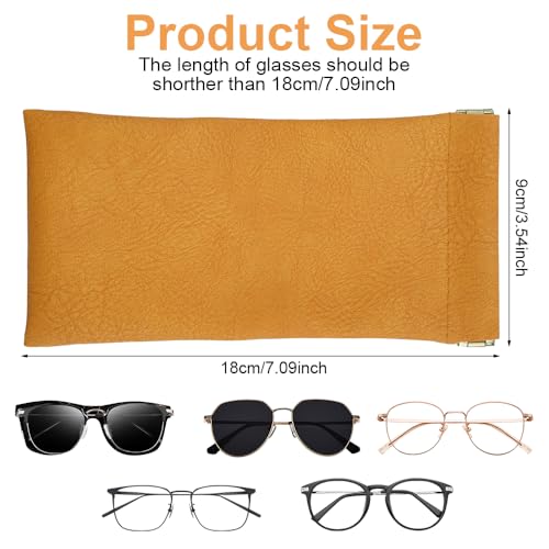 Image of Glasses Case Soft, 3 Pack Squeeze Top Sunglasses Case, 2025 New PU Leather Lightweight Eyeglass Cases For Women Men, Cosmetics And Jewelry Storage Bags