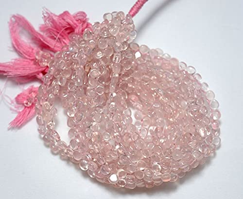 Briolettes quartz rose en cœur 5mm gemmes naturelles pour joaillerie