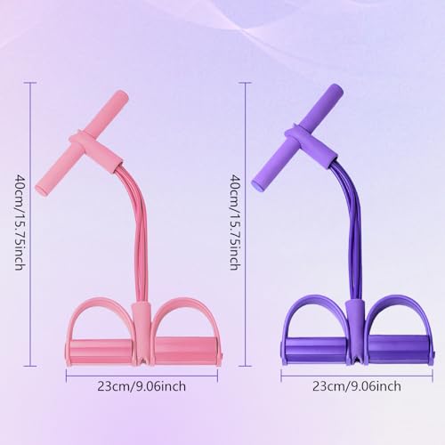 Image of 21 Fitness Resistance Bands-4 Tube Pedal Ankle Puller,2025 Upgrade Stretch Bands for Exercise,AB Training Auxiliary Device,Pedal Resistance Band with Handle for Women Men (Purple)