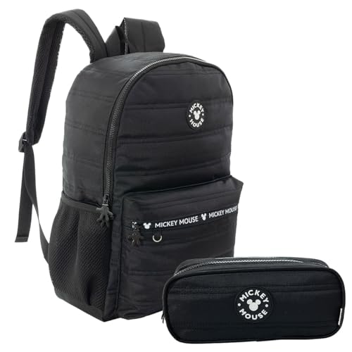 Genérico, Mochila Costa Mickey Preto Estojo Duplo Escolar Teen Xeryus