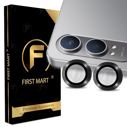 Image of FIRST MART Black Camera Ring Guard Protector for OnePlus Nord CE 4 Lite | Tempered Glass with Metal Alloy Rings, HD Clear, Scratch Resistant, Case-Friendly | Pack of 1