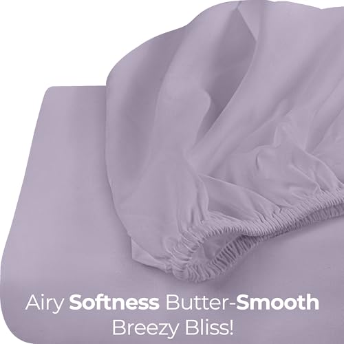 Image of Utopia Bedding Twin Fitted Sheet - Bottom Sheet - Deep Pocket - Soft Microfiber -Shrinkage and Fade Resistant-Easy Care -1 Fitted Sheet Only (Lavender)