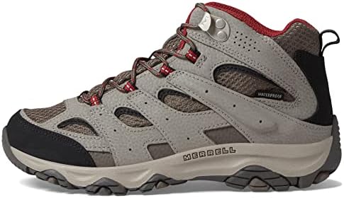 Merrell Boy's Moab 3 MID WTRPF Hiking Shoe, Boulder/Red, 2 Big Kid | Image 3