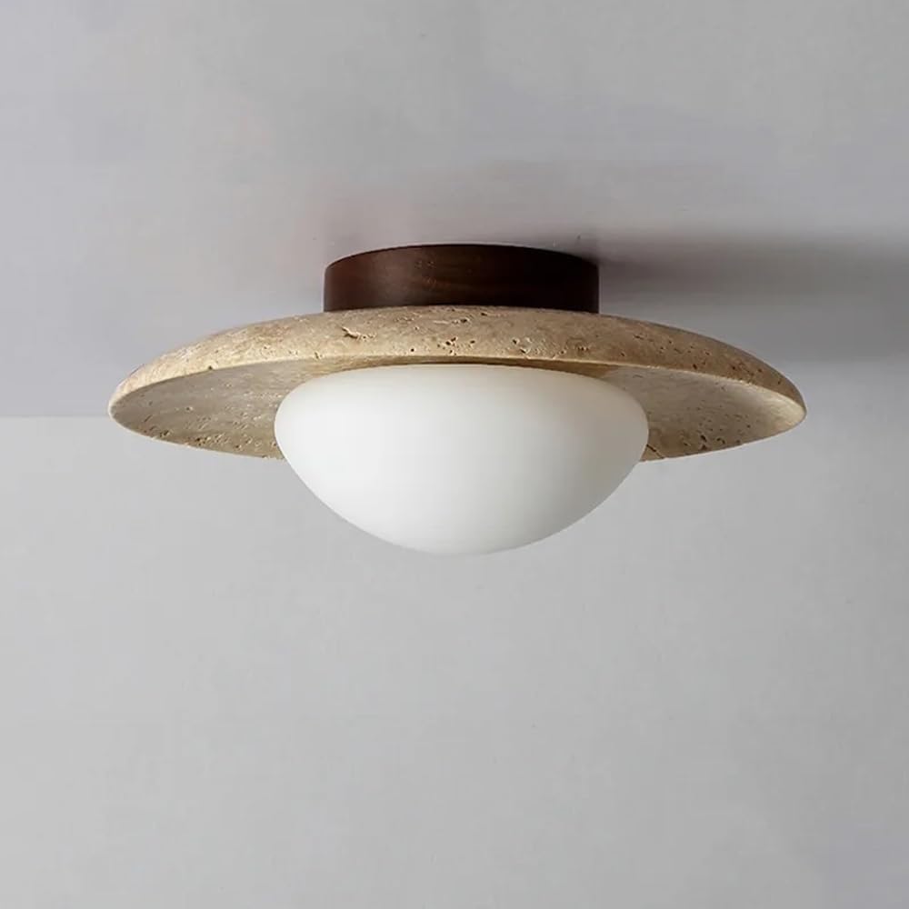 Nowoczesna Prosta Dekoracja Domu Nordic Nowa świeża Lampa Sufitowa Disk Japońska Wabi Sabi Kremowa Lampa Sufitowa Z Kamienia Naturalnego Oświetlenie Sufitowe Do Dekoracji Wnętrz Na Korytarz