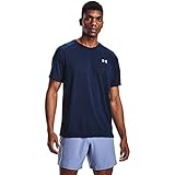 Material und Passform – Under Amour UA Streaker SS Sportshirt Herren, atmungsaktive Sportbekleidung, Material: Polyester / Elasterell, Passform: enganliegend