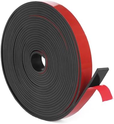 WochiTV Adhesive Solid Rubber Strips, 1/2" Wide x 1/16" Thick x 180" Long Self Stick Black Neoprene Rubber Rolls Perfect for DIY Insulation Cushion Gasket, Sealing, Liner, Weather Striping