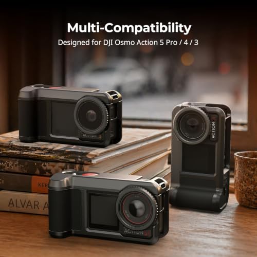Image of SMALLRIG Street Grip Kit for DJI Osmo Action 5 Pro / 4 /3, Aluminum Cage with Shoulder Strap, Lens Protection Ring, Protective Frame with 1 /4 inch-20 Locating Holes, for Street Photography - 6371