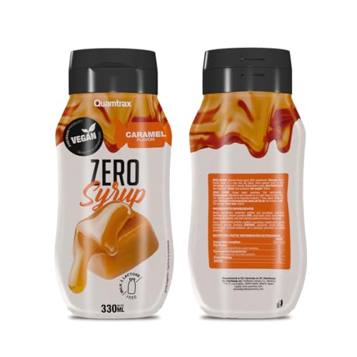 Quamtrax Nutrition - Sirope 0% Calorías - 330 ml - Bajo en calorías, sin azúcares añadidos, ideal para postres y batidos (Caramelo)