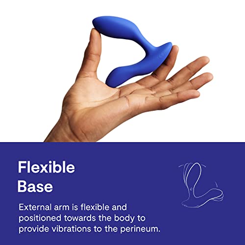 Image of We-Vibe Vector+ Vibrating Butt Plug Adult Sex Toy | Silicone Perineum & Prostate Massager Male Sex Toy | Long Distance App & Remote Control Anal Vibrator | 10 Modes Anal Plug for Couples | Blue