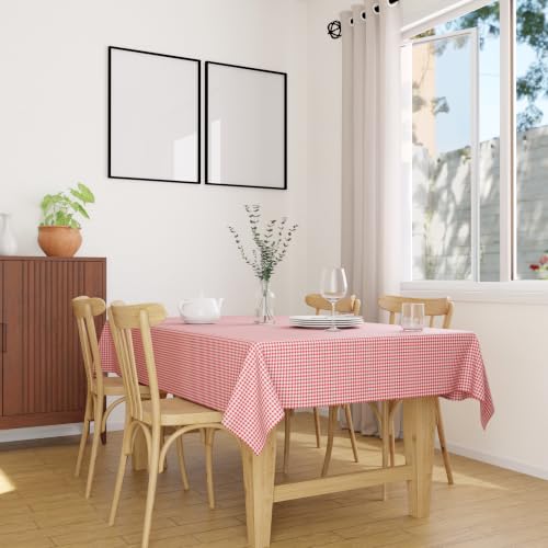 Image of Encasa XO Dining Table Cloth 8 to 10 Seater, Cotton Table Cover 56 inchx120 inch