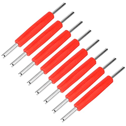 Image of lasenersm 8 Pieces Valve Core Remover Valve Remover Core Tool Valve Core Removal Tool Double Head Valve Remover Installer Repair Tool Tire Valve Stem Core Remover with Plastic Handle, Multicolor