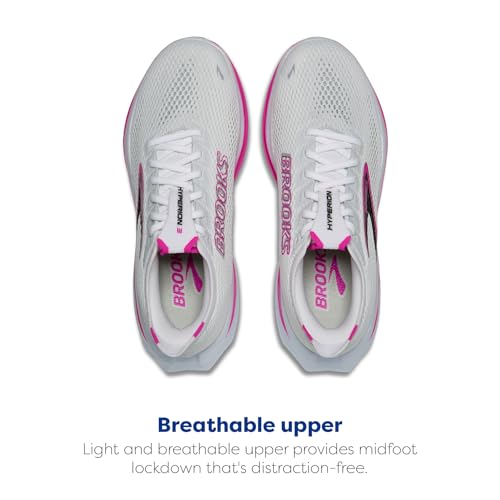 Brooks, Women, Hyperion 3, White/Luminary/Cyber Pink, 6, Medium - image 4