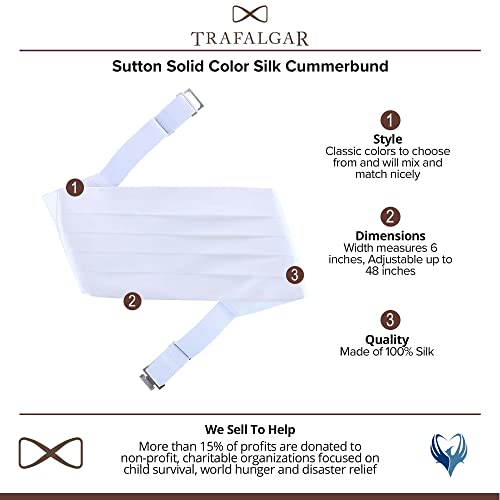 Image of Trafalgar Men's Sutton Solid Color Silk Cummerbund