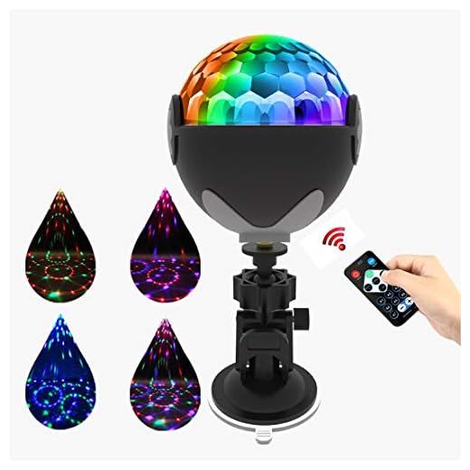 Disco Ball Party Lights, Disco Ball Lights Sound Activated Strobe Lighting with Remote Control, Fexinshion 7Colors RGB LED Stage Party Lights for Car Home Room Christmas Lights