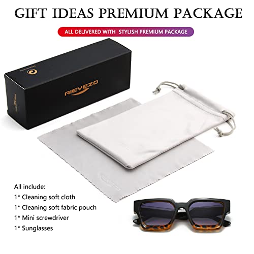 Image of AIEYEZO Square Sunglasses for Women Men Square Thick Frame Sun Glasses Simple Designer Style Shades