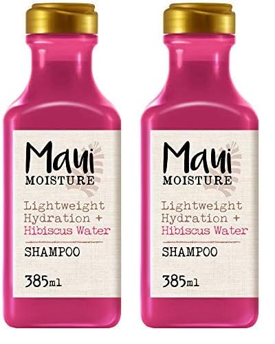 Maui Moisture, Champú Hidratación Ligera con Agua de Hibisco, Hidrata y Suaviza, 385 ml (Paquete de 2)