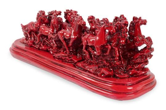 Image of Red Horse | Vastu 12 Running Horses | Victory Horses Resin Statue Vastu Feng Shui Showpiece for Living Room, Home Decor, Office, Housewarming, Anniversary, Birthday Gift