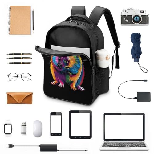 Colorful Guinea Pigs Funny 16 Inch Backpack for Men Women Casual Daypack with 2 Compartment for Travel Work3
